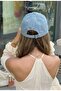 Women's Denim Hat Stone Detailed Premium Baseball Cap - 3