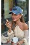 Women's Denim Hat Stone Detailed Premium Baseball Cap - 2