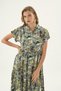 21482 Women's Shirt Collar Long Dress