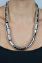 Metalized Form Cylinder Detailed Silver Color Necklace - 2