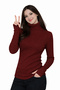 Burgundy Turtleneck Body Sweater with Finger Detail - 4
