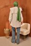 White Ribbed Front Double Collar Poplin Tunic - 5