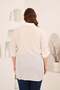 Embroidery Detailed Side Detail Slit Plus Size Shirt Ecru - 6