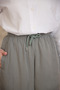 Khaki Elastic Waist Shalwar Cut Trousers - 2
