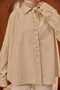 Cream Buttoned Asymmetrical Cut Terikoton Shirt - 3