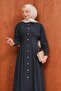 Anthracite Buttoned Pleated Dress - 3