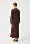 Modal Cupra Asymmetrical Knot Detailed Dress Brown - 5