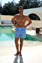 Quick-Drying Patterned Men's Swim Shorts with Pockets-26143