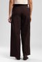 Krıssy Women's High Rise Wide Leg 100% Cotton Trousers Brown - 3