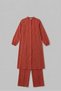 Coral Color 100% Cotton Muslin Fabric Zippered Comfortable Fit Hijab Women's Set-Hajj and Umrah Outfit - 6