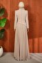 Stone-Fronted Draped Evening Dress - 5