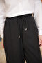 Black Elastic Waist Shalwar Cut Trousers - 2