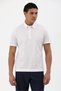White Cotton Regular Fit Buttoned Men's Polo Collar T-Shirt 9530-05 - 2