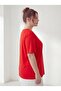 Women's Plus Size V-Neck T-Shirt Red - 2