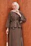 Mink Zippered Eyelet Belted Jacket and Skirt Set - 3
