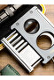 White - Cigar Cutter 3 in 1 Stainless Steel with Leather Sheath Cigar Holder and Hole Opener - 3