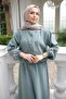 Çağla Sleeveless and Waist Elasticized Stoned Jacket and Skirt Set - 3