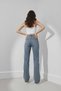 Yona Lycra Women's Blue Ripped Super High Waist Loose Leg Denim Jeans Palazzo - 3
