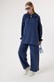 6374 - Stylish, Comfortable, Soft Modal Fabric, Collar and Waist Tie Detail, Loose Women's Set - 4