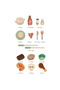 Kids Wooden Kitchen Pretend Play Cooking Set with BBQ Food Accessories for Toddlers - 6
