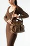 Washed Leather Multi-Pocket Shoulder Bag and Handbag, Tan Model: (571-12V)