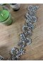 Stylish Stone-Studded Adhesive Tape with Crystal Stone Flower Pattern Details (1 Meter) - 4