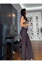 Brown Lycra Palazzo Trousers with Elastic Waist - 6