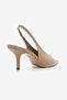 Women's Stiletto Pointed Toe Open Back Elastic Short Thin Buckle Heeled Shoes Agira Mink - 5
