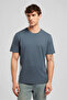 Baselo Men's Regular Fit 100% Cotton Basic Crew Neck T-Shirt Blue - 2