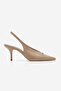 Women's Stiletto Pointed Toe Open Back Elastic Short Thin Buckle Heeled Shoes Agira Mink - 3
