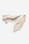 Women's Stiletto Pointed Toe Thick Strap Short Classic Heeled Shoes Riyona Ecru - 7