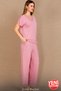Women's Cotton Pajama Set Comfortable Cut Lace Detailed V-Neck Pink Stylish Home Wear N668 - 2
