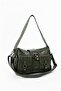 Washed Leather Shoulder Bag Green - with Lock Accessory Model:(571-13S) - 3