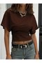 Women's Bat Sleeve Waist Cotton T-Shirt - 3