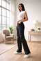 Yona Lycra Women's Black Ripped Super High Waist Loose Leg Denim Jeans Palazzo - 6