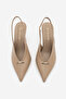 Women's Stiletto Pointed Toe Open Back Elastic Short Thin Buckle Heeled Shoes Agira Mink - 6