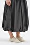 Women's Knitted Top and Woven Fabric Bottom Balloon Design Dress - 7