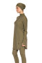 Lycra Half Zipper Ankle Detail Fully Covered Hijab Swimsuit 6174 Khaki - 2