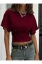 Women's Bat Sleeve Waist Cotton T-Shirt - 3