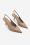 Women's Stiletto Pointed Toe Open Back Strap Short Classic Heeled Shoes Dorve Mink - 7