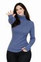 Indigo Blue Turtleneck Body Sweater with Finger Detail - 7
