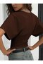Women's Bat Sleeve Waist Cotton T-Shirt - 4