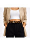 Leopard Patterned Women's Belt – Faux Leather, Silver Buckle, Stylish & Casual Use