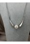 Gold Color Pearl Detailed Kavis Form Necklace Elegant Modern Stylish Women's Necklace - 2
