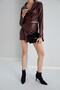 Shorts Suit Jacket Faux Leather Shorts Skirt Jacket Double Suit - 3