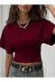 Women's Bat Sleeve Waist Cotton T-Shirt - 5