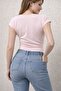 Women's Double Breasted Collar Draped Short Sleeve V-Neck Stretch Fabric Casual Stylish Blouse 202 - 6
