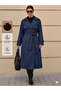 Women's Long Trench Coat Buttoned Lined Belted Waterproof Oversize Cut
