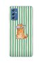 Samsung Galaxy M52 Compatible Fish-Eyed Cat Pattern Transparent Phone Case