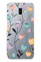 Samsung Galaxy J6 Plus Compatible Tulip Flower Pattern Transparent Phone Case